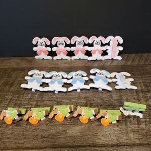 Erzgebirge Easter Colorful Wooden Animal Eggs Decoration Sets Miniatures Hanging